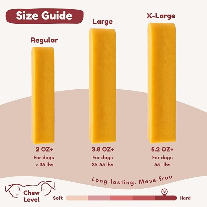 Majestic Pet Himalayan All-Natural Yak Cheese Dog Chews Made with 100% Cows Milk- Long Lasting Dental Chew for Dogs - Healthy Pet Treats (Dental & Bone Support, Large, 1 Pack)