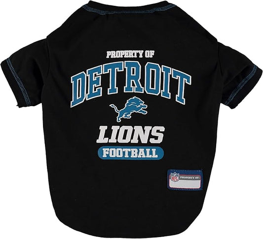 NFL Detroit Lions Dog T-shirt Large. - Licensed Shirt for Pets Team Colored with Team Logos- Premium Stretchable Materials for the comfort of your Dog & Cat