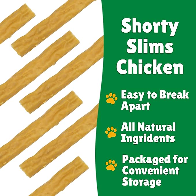Lucky Premium Treats Lucky Shorty Slims – Chicken Jerky Dog Treats and Crunchy Dog Chew Sticks with Real Chicken for Small to Large Dogs (7 Count)