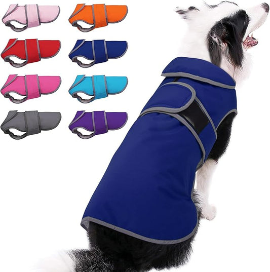 MIGOHI Reflective Waterproof Windproof Coat for Dogs - Cold Weather - Warm Dog Jacket - Reversible Stormguard Winter Vest - Small to Large Sizes (Navy, XL)