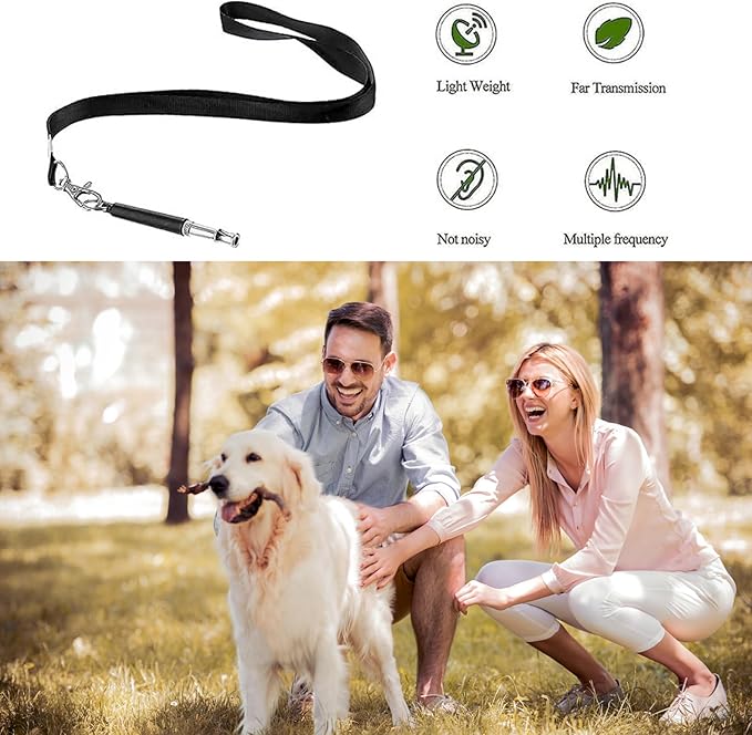 2 Pack Dog Whistle - Adjustable Ultrasonic Silent Dog Training Whistle for Effective Bark Control, Professional Recall and Training, Includes Lanyard