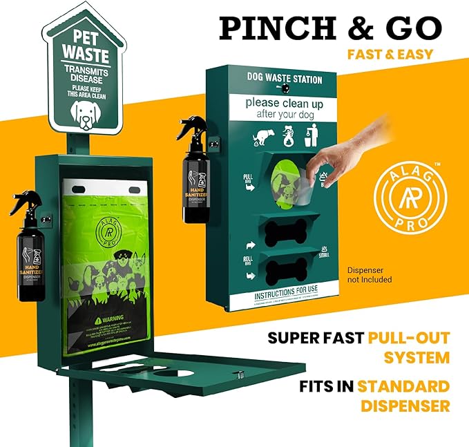 ALAGPRO® 3200 Pull-Strap Dog Waste Station Refill Header Bags - Fit Any Pet Waste Header Stations - 45% Thicker than Competitor Bags - 32 Headers of 100 Bags for Backyard, Parks & HOA's