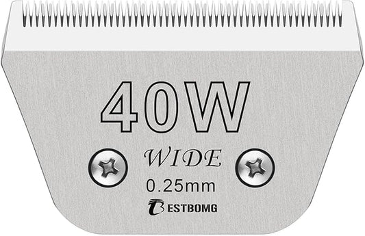 Detachable Pet Dog Grooming Blades-Size 40W Dog Grooming Wide Blade,Cutting Length 1/100",Compatible with Andi-s,Oster A5,Wahl km10 Clippers