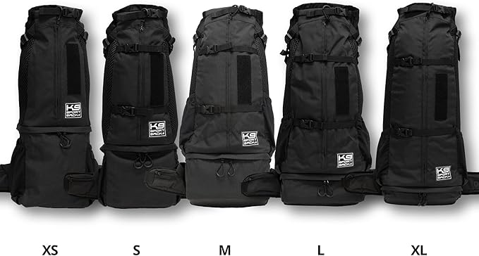 K9 Sport Sack Knavigate - Medium, Midnight Black - Ideal for Dogs with 17-19” Back Length - Adjustable, Backpack-Style Carrier with Internal Frame & Padded Hip Belt