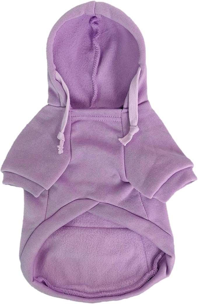 Jecikelon Pet Dog Cold Weather Coat with Pocket Winter Dog Hoodie Warm Puppy Clothes for Small Dogs Chihuahua Clothing (Purple, Small)