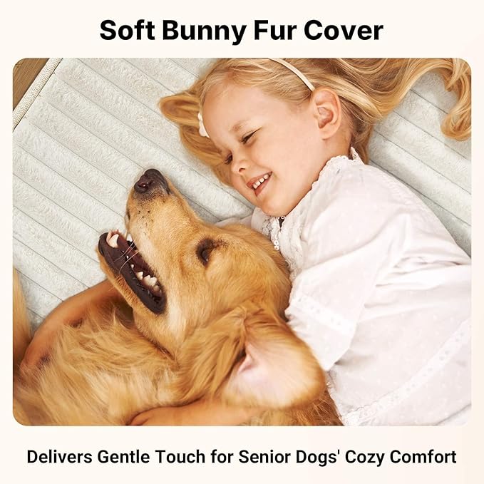 Veehoo Orthopedic Memory Foam Dog Bed, 7 Inch Thick Extra Large XXL Dog Bed for Senior Dogs with Ultra-Soft Fluffy Surface, Waterproof Liner, Removable Washable Cover and Non-Slip Bottom, 52"x36"x7"