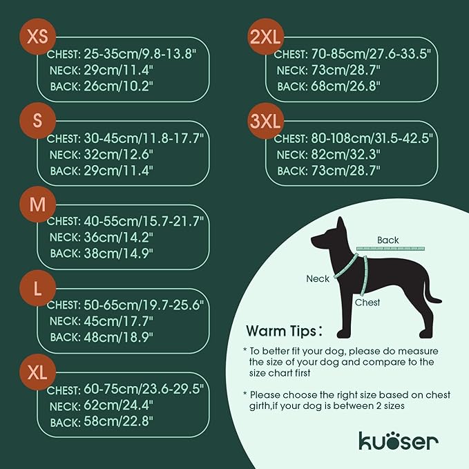 Kuoser Canvas Dog Coat, Warm Dog Jacket Reflective Fleece Pet Cold Weather Coat, Warm Doggie Clothes Waterproof Winter Vest with Zipper Leash Hole for Small Medium Large Dogs, Grey L