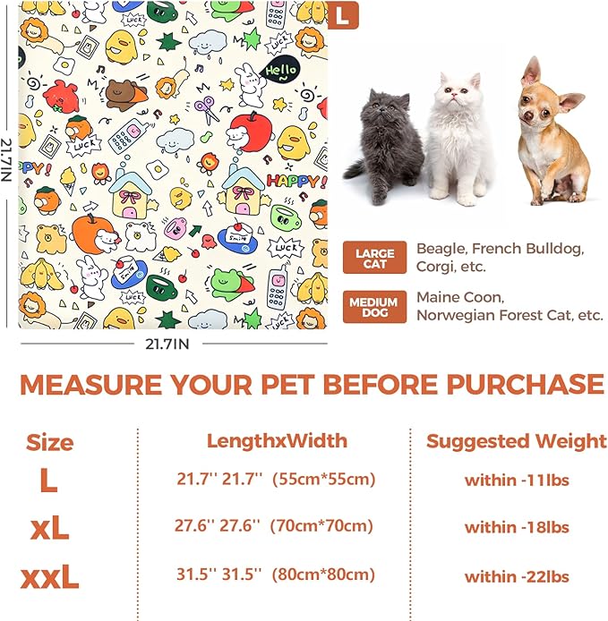 Cat Grooming Wrap, Cat Grooming Supplies for Cutting Nails, Cat Restraint for Nail Clipping to Anti-Scratch/Runaway/Bitten, Cat Swaddle Wrap for Calming & Holding Cat (L (Within 11lbs))