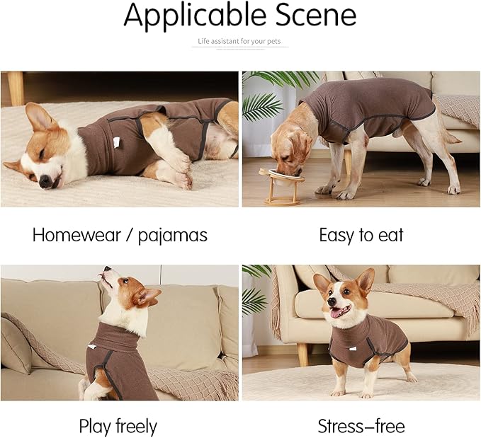 Dog Sweater Pullover Cold Weather Vest for Dogs Dog Sweatshirt & Jacket for Indoor and Outdoor Use (Medium, Brown)