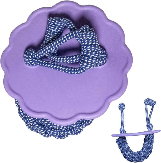 2-in-1 Dog Tug of War Rope and Frisbee, Dog Toy,Tough Rope Toy, Flying Disc, Tug Toy for Outdoor and Indoor Play (Lilac)