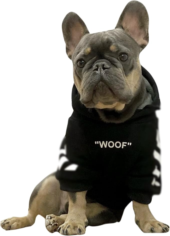 ChoChoCho Stylish Dog Hoodie Dog Clothes Streetwear Cotton Sweatshirt Fashion Outfit for Dogs Cats Puppy Small Medium Large (5XL, Black)