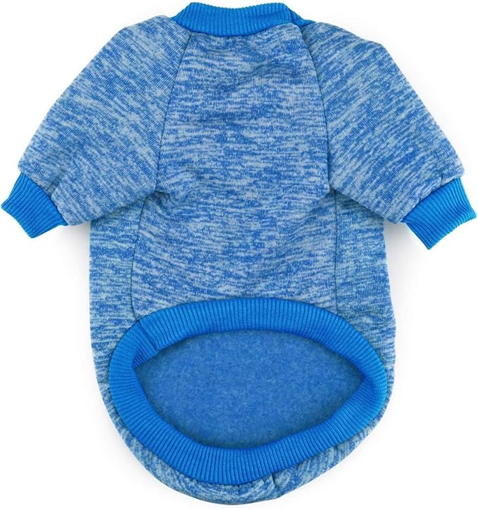 Idepet Pet Dog Classic Knitwear Sweater,Fleece Coat for Small,Medium,Large Dog,Warm Pet Dog Cat Clothes,Soft Puppy Customes (L, Blue)