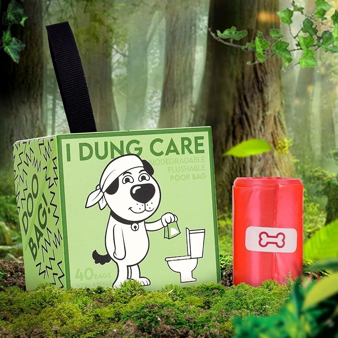 FLUSHABLE dog poop bag - 100% biodegradable - 100% water soluble dog waste bag - eco friendly