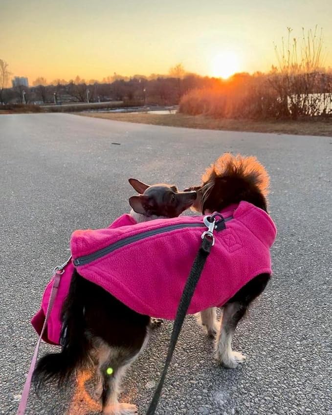 Gooby - Zip Up Fleece Vest, Fleece Jacket Sweater with Zipper Closure and Leash Ring, Pink, X-Large