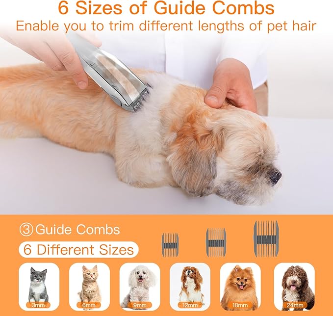 Dog Vacuum for Shedding Grooming, 12000pa Suction Dog Hair Vacuum, Pet Grooming Kit with 2l Dust Cup, Low Noise, 3 Levels, 5 Grooming Tools