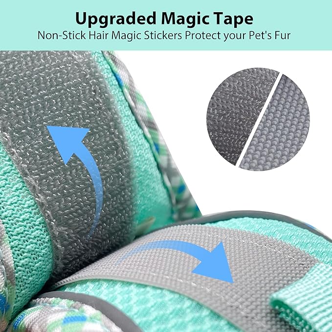 AIITLE Small Dog Harness - Breathable Double-Layer Jacquard No-Choke Vest, Durable Anti-Tear Fabric with Reflective Trim - Perfect for Running, Parties, Daily Walks (Turquoise-Pink, XS)