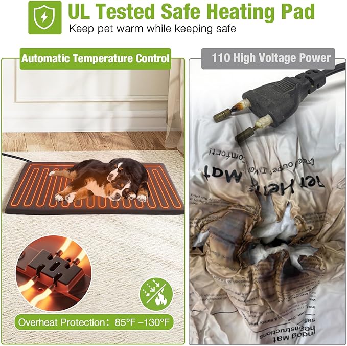 GUTINNEEN Heated Dog House for Outside Insulated Large Dog House Outdoor with Safe Heated Pad, Chew-Proof Metal Frame and Insulated Liner for Medium to Large Dogs, 37.4" L x 50.9" W x 37.2" H