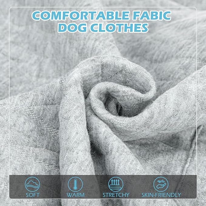 EXPAWLORER Textured Cable Knit Basic Dog Hoodie, Elevated Style Dog Sweater with Leash Hole and Pocket, Soft and Warm Pet Winter Coat, Cold Weather Clothes for Small Medium Large Dogs,Grey XL