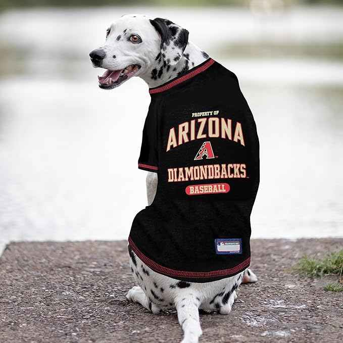 MLB Arizona Diamondbacks Dog T-Shirt, Small. - Licensed Shirt for Pets Team Colored with Team Logos. - Premium Stretchable Materials for The Comfort of Your Dog & cat.