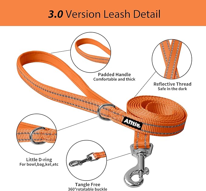 AIITLE Easy Walk Dog Harness and Leash Set - Pet Supply No Pull, Step in Adjustable Pet Harnesses with Padded Vest for Summer, No Choke Over, Easy to Put on Medium Dogs Orange L