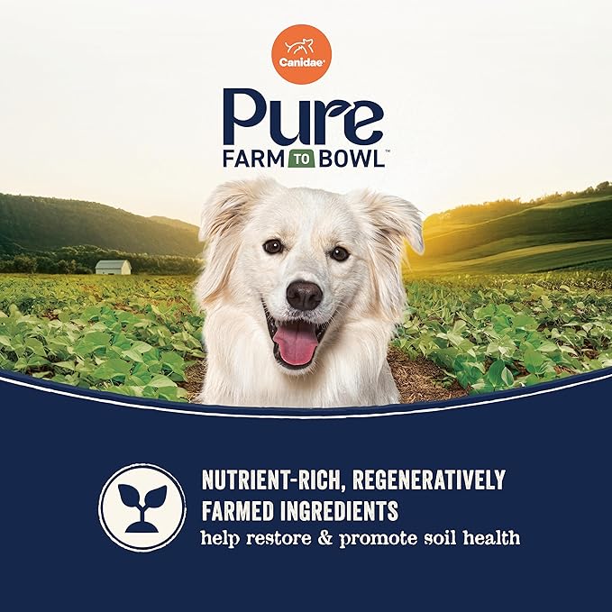 CANIDAE Pure Farm to Bowl Wild-Caught Salmon & Barley, Adult, Dry Dog Food, 4lb
