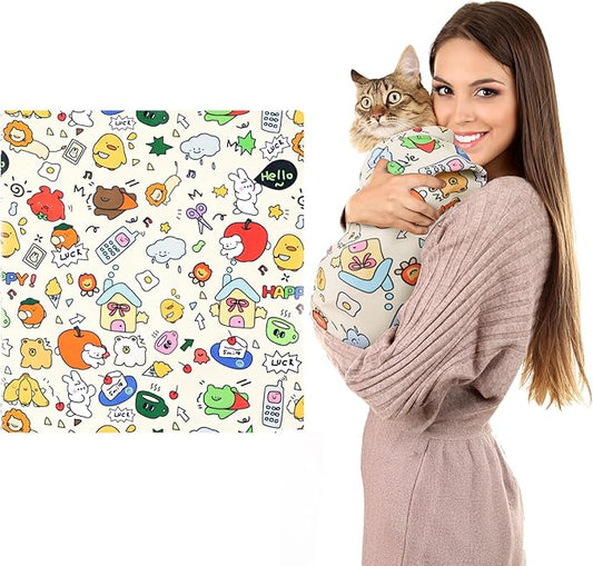 Cat Grooming Wrap, Cat Grooming Supplies for Cutting Nails, Cat Restraint for Nail Clipping to Anti-Scratch/Runaway/Bitten, Cat Swaddle Wrap for Calming & Holding Cat (L (Within 11lbs))