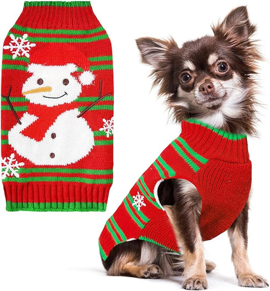 PETCARE Red Snowman Dog Sweater Christmas Dog Sweaters Vest Ugly Snow Xmas Puppy Costume Pet Holiday New Year Fall Winter Clothes for Small Medium Large Dogs Cats Pullover Sweaters Outfits,XX-Large