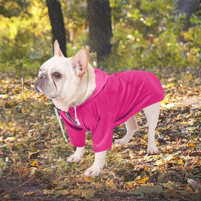 Dog Raincoat rain Jacket Raincoat Dogs Waterproof Small Medium Breeds Zip Closure Storage Pocket Harness Hole Pink XXL