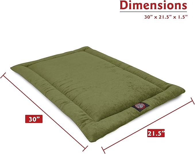 Majestic Pet Orthopedic Memory Foam Dog Crate Mat - Plush Pet Bed Pad for Crates & Kennels | USA Crafted | 30"x21" Villa Fern