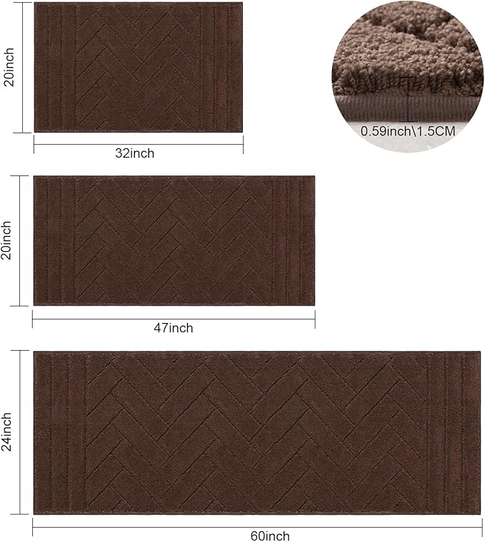 Tindbea Dog Mat for Muddy Paws,Absorbs Moisture Dirt Non-Slip Washable Mud Mat for Dogs,Soft Rubber Backing Front Inside Pet Rug for Entryway, Mud Dog Paws, Patio(20"x31.5",Coffee)