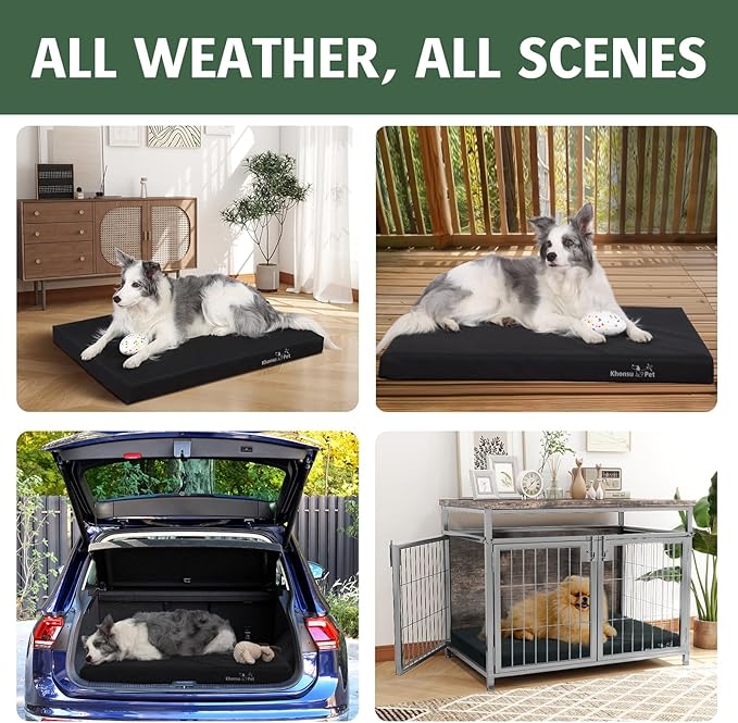KHONSU PET Durable Tough Dog Bed - 800lbs Tear Strength Waterproof for Outdoor/Indoor Use Not for Aggressive Chewer (65lb Size L)