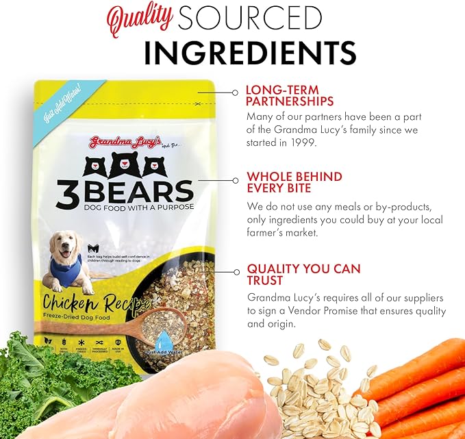 Grandma Lucy's 3 Bears Chicken Dog Food - 1lb