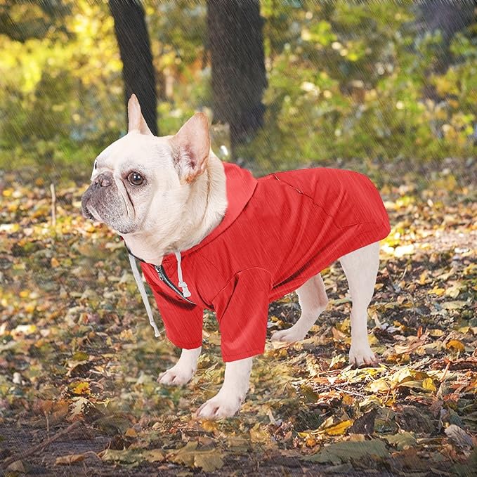 Dog Raincoat rain Jacket Raincoat Dogs Waterproof Small Medium Breeds Zip Closure Storage Pocket Harness Hole Red XXL
