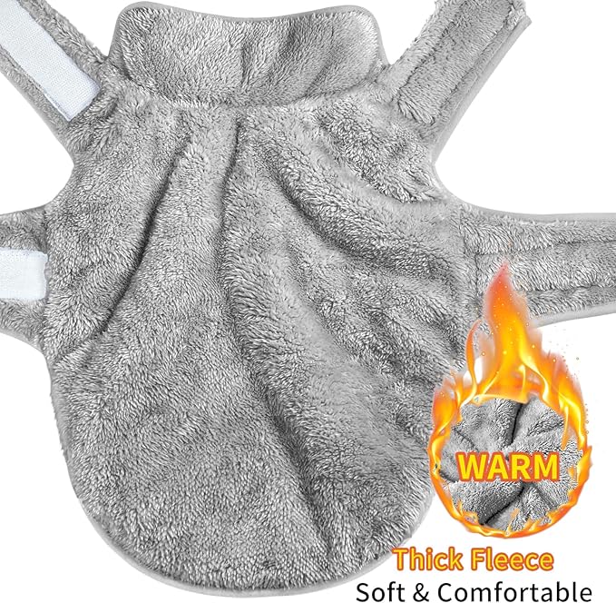 Malier Dog Winter Coat, Reversible Fleece Dog Cold Weather Coats, Windproof Warm Snow Puppy Jacket Vest Pet Clothes for Small Medium Large Dogs (Gray, Medium)