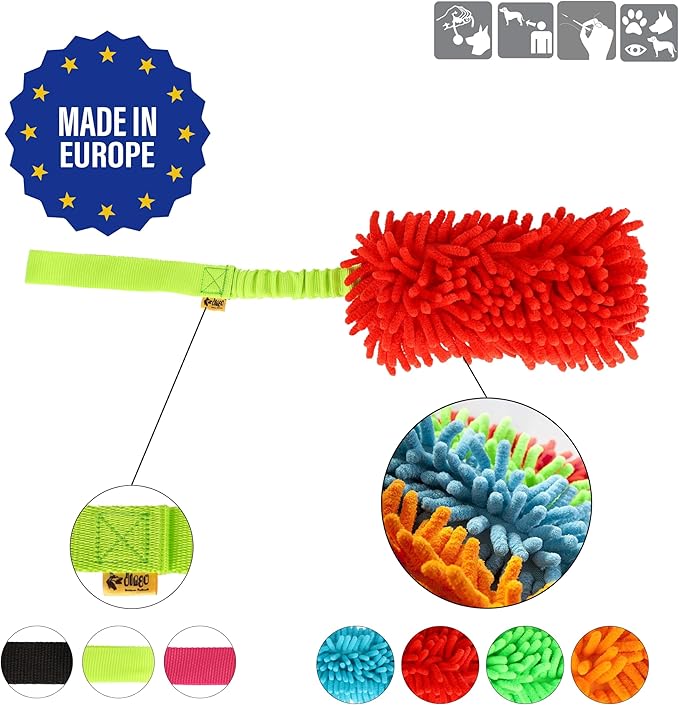 Dingo Dog Tug of War Toy - Outdoor Dog Toy with Bungee for Training, Shaggy Dog Toy, Soft Nubby-Textured, Noodle Plush with, Motivation and Fun, 15575, Assorted Colors