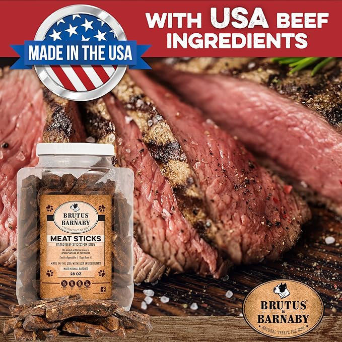 BRUTUS & BARNABY Dehydrated Lung Dog & Cat Treats, 28oz – USA Organ Meat Stick (Beef & Turkey Lung, Liver), High Protein Pet Snack