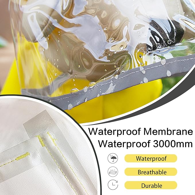 Dog Raincoat Waterproof, Adjustable Reflective Hooded Dog Rain Poncho with Leash Hole for Small Medium Large Dogs (Yellow, X-Large)