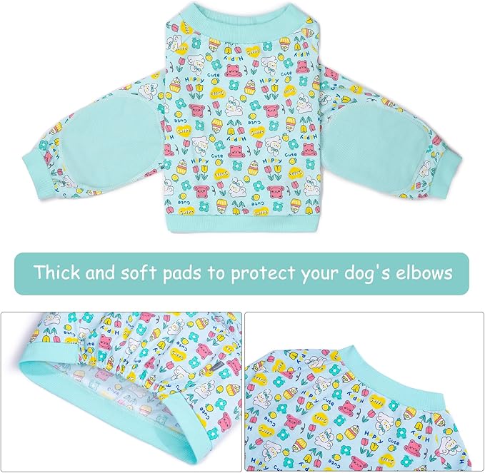 Dog Recovery Shirt for Front Legs, Dog Elbowpads Sleeve Protect Dogs Elbows Arms,Stop Licking Joints After Surgery, Help with Injury Healing Covers The Wound, Cone Alternatives (Blue, 3XL)