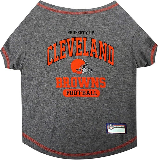 NFL Cleveland Browns Dog T-shirt Medium. - Licensed Shirt for Pets Team Colored with Team Logos- Premium Stretchable Materials for the comfort of your Dog & Cat