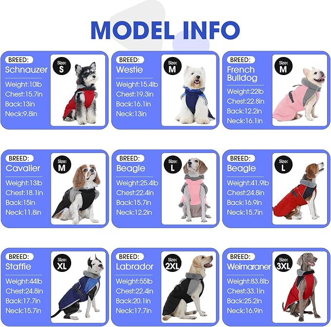Nanaki Warm Dog Coats for Winter, Fleece Lined Furry Collar, Waterproof Reflective Dog Snowsuit with Leash Hole for Outdoor Walking Hunting, Easy On Cold Weather Puppy Jacket Vest, Beagle, Red L