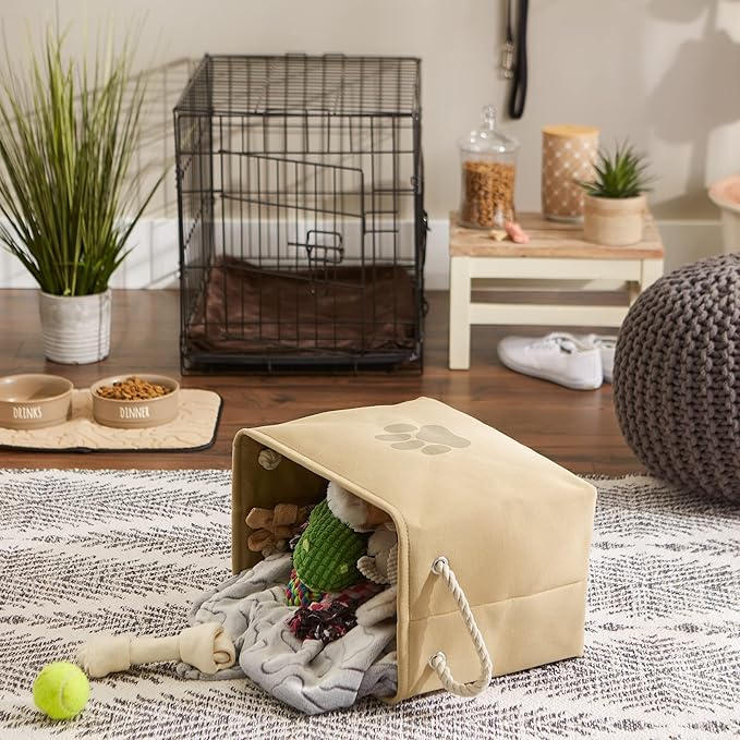 Bone Dry Pet Storage Collection Collapsible Bin, Medium Rectangle, Taupe