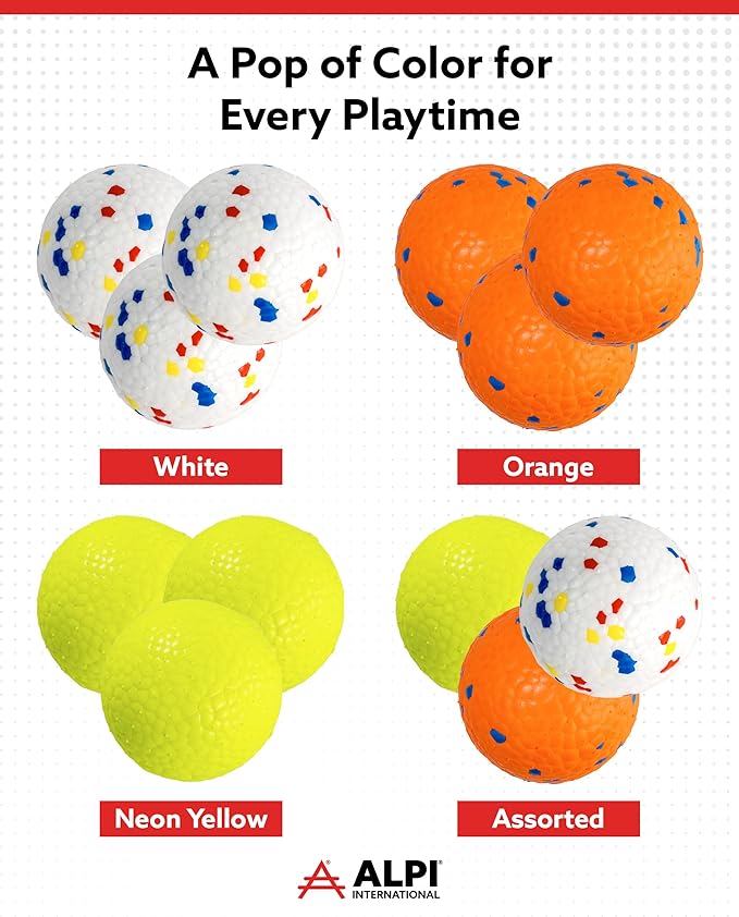 ALPI Chomp Ball - Durable Chew Toys for Dogs & Other Pets - Stimulating Dog Toys for Aggressive Chewers - Soft Dog Chews - 3-Pack, Orange