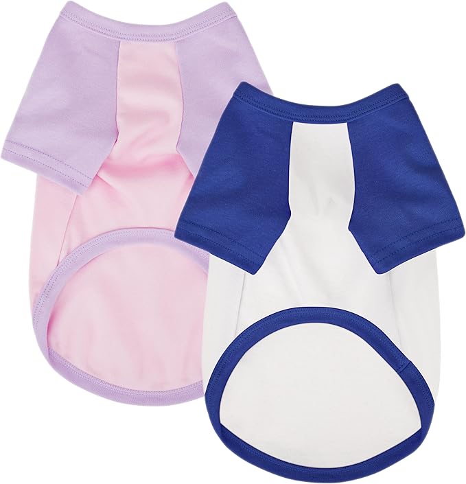 Stylish 2PCS Color Block Dog Shirt: Premium Polycotton Blend, Comfortable, Breathable, and Wrinkle-Resistant. Perfect Apparel for Small, Medium, & Large Dogs, a Must-Have for Pet Lovers XS