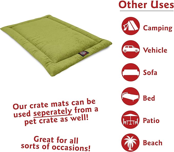 42" Villa Green Apple Crate Dog Bed Mat By Majestic Pet Products