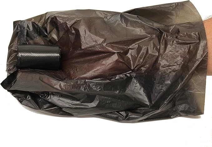 120 Easy Open & Strong Leak-Proof Poop Bags Dog Waste Bags 13.25 x 9" Made in USA .Bags are easier to tie than standard 12 inch bags (Black)