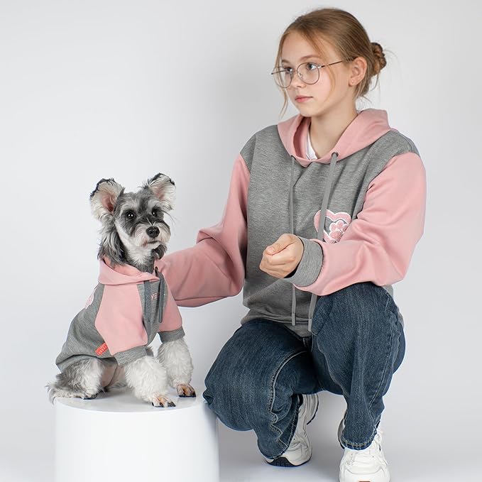 KYEESE Dog Hoodie Stretchy Warm Pet Clothes Pet Sweatshirt with Drawstring Comfort Cat Sweater Soft Dog Clothes for Small Dogs Cat Coat with Leash Hole Dogs Winter Coat for Cold Weather