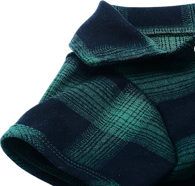 Koneseve Dog Shirt, Pet Plaid Clothes Shirt T-Shirt Sweater Matching Breathable for Small Medium Large Dog Cat Puppy Adorable Casual Cozy Halloween Thanksgiving Christmas Costumes (Green; 6XL)
