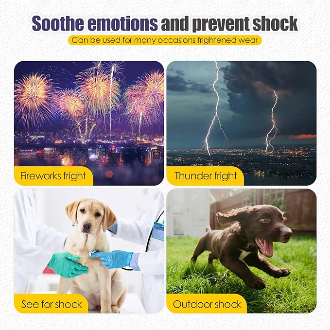 Dog Anxiety Vest,Pet Calming Hoodie Breathable Dog Anti-Anxiety Jacket for Thunder Fireworks and Separation,Blue XL