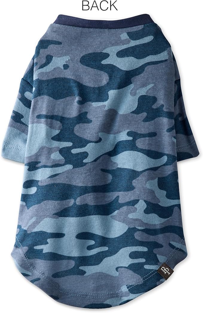 Toby II - The Perfect Tee, 3 Pack Short Sleeve Pet T-Shirt 100% Organic Cotton Tees Clothes for Small, Medium, Large Dogs, Navy Camo, Medium