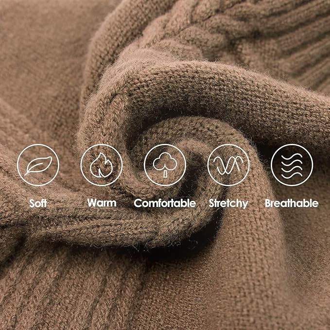 Dog Sweaters for Large Dogs Male Female Pet Knitwear Classic Puppy Warm Pullover Turtleneck Cold Weather Clothes for Pitbull(Brown, XL)